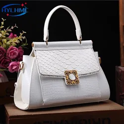 Crocodile Pattern Leather Women's Handbags 2024 New Fashion Ladies Shoulder Messenger Bag Senior Single Crossbody Shell Bags