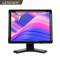 LESOWN 19 inch 4:3 IPS Screen Industrial Display 1280x1024 FHD USB Touch Monitor with VGA HDMI AV BNC for Parking Computer