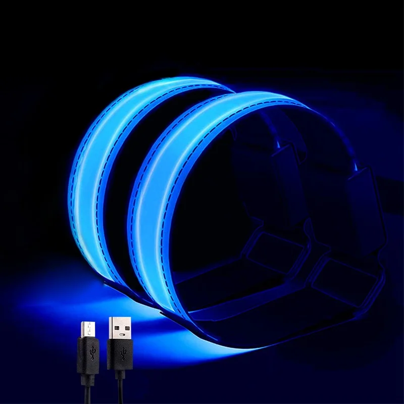 Cycling Luminous Arm Band USB Charging LED Luminous Night Running Armband Bracelet Outdoor Sports Reflective Safety Belt Bicycle