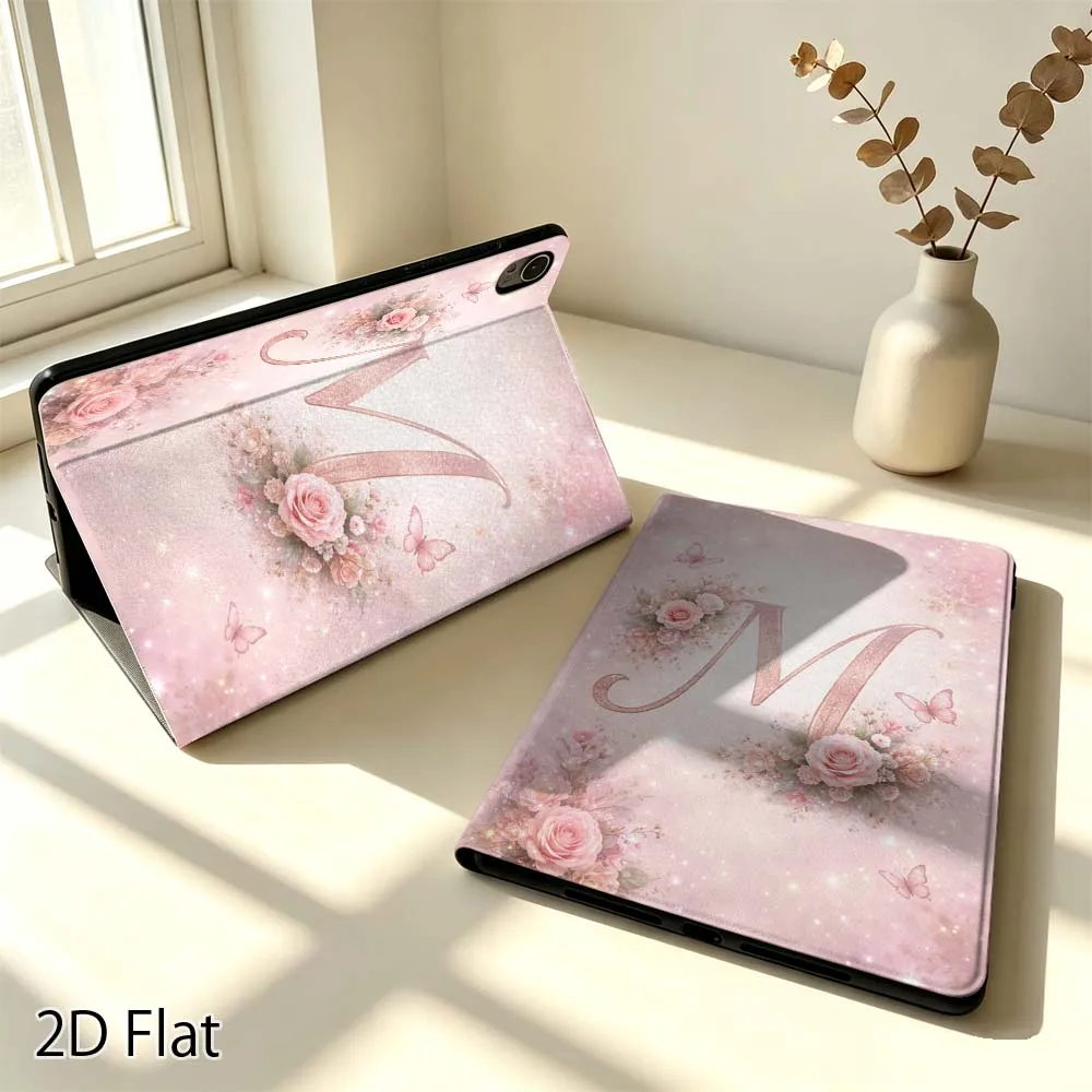 Printing Pink Floral Letter M For Huawei MediaPad MatePad Pro Air 10.8 T5 T10S M3 M6 M5 C5e SE 11 11.5 Inch Tablet Case Popular