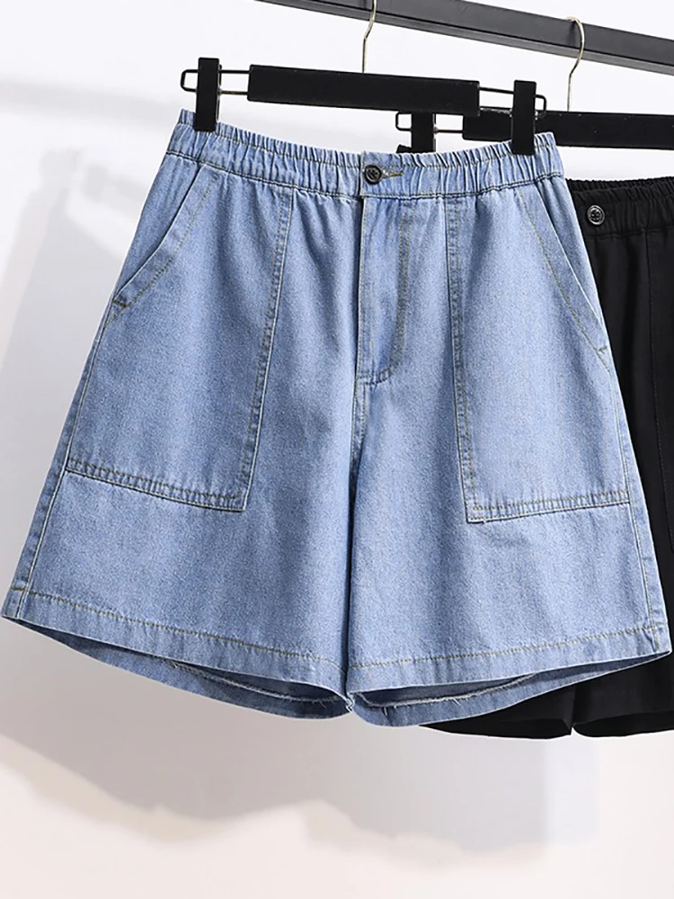 Oversized Vintage Women Shorts Summer Trendy High Waist Wide Leg Jeans Leisure Loose Female Shorts Streetwear