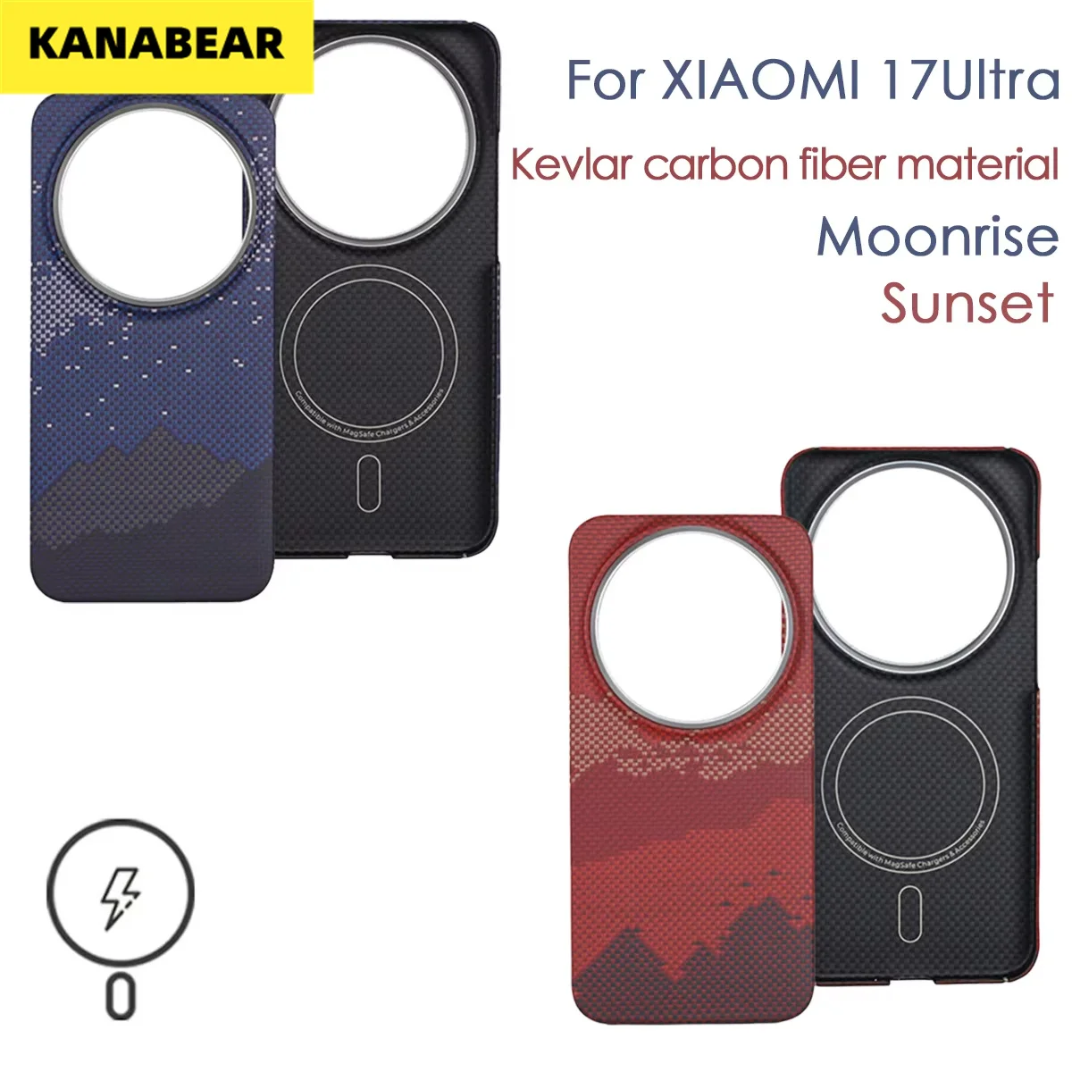 

Подходит для кевларового чехла для телефона Xiaomi 17 Ultra, высококачественный, из углеродного волокна, противоударный, с магнитным креплением и кольцом.