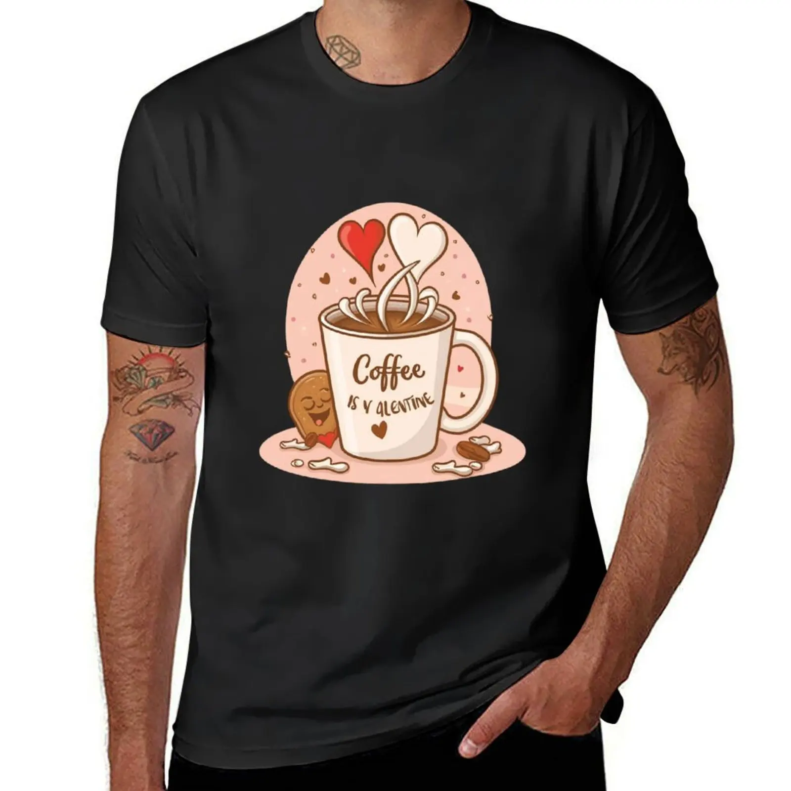 Coffee is my valentine T-Shirt cute tops vintage tees animal prinfor boys t shirts for men cotton