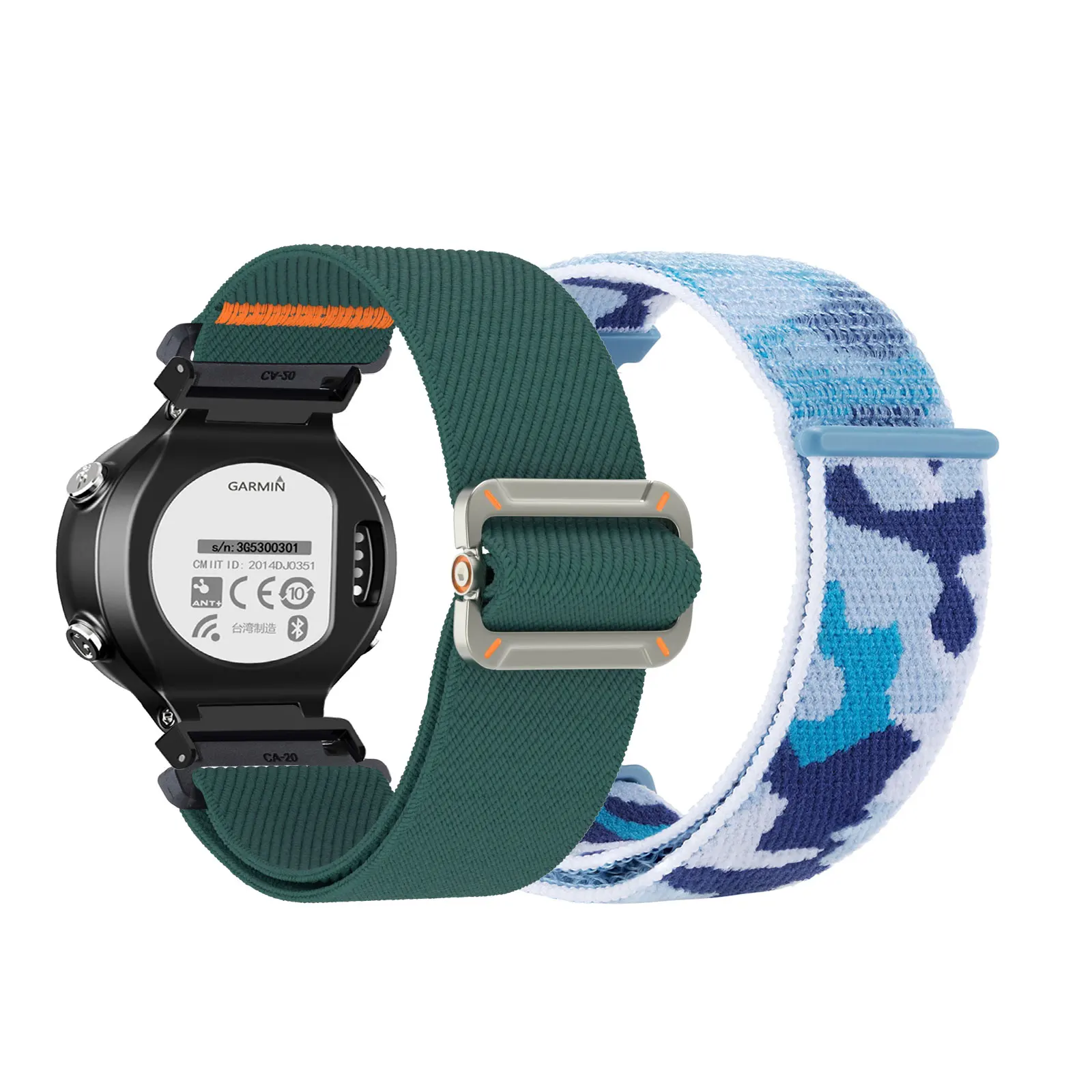 

2pcs Nylon Bands for Garmin Forerunner 235/230/220/620/630/735XT Band, Elastic Nylon Sports Strap