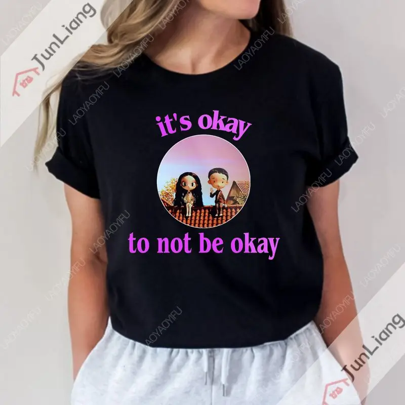 Het is oké om oncomfortabel te zijn # 2-Kdrama, Koreaans Drama Mannen en Vrouwen Zachte Mode T-shirt Mannen Y2K Harajuku Vintage Kleding