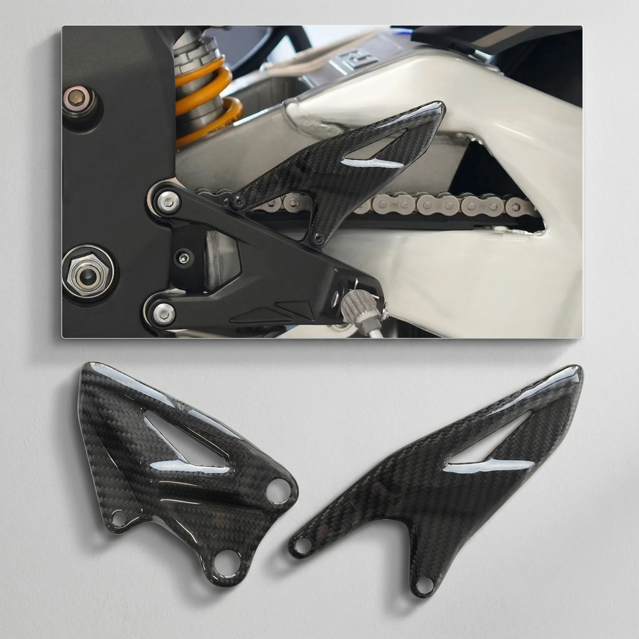 

Motorcycle Fairing Accessory Carbon Fiber Foot Pedal Heel Protection for Yamaha R1 R1M 2015-2024