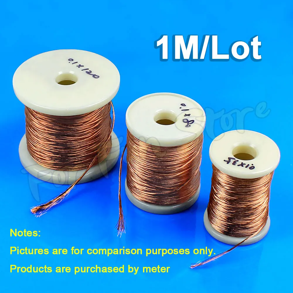 For Fun 0.1x35/40/70/80/100/120/150/200/250 Strands Litz Wire 0.1MM Multi Strand Copper Enameled Wire Optical Stranded Wire - Image 3