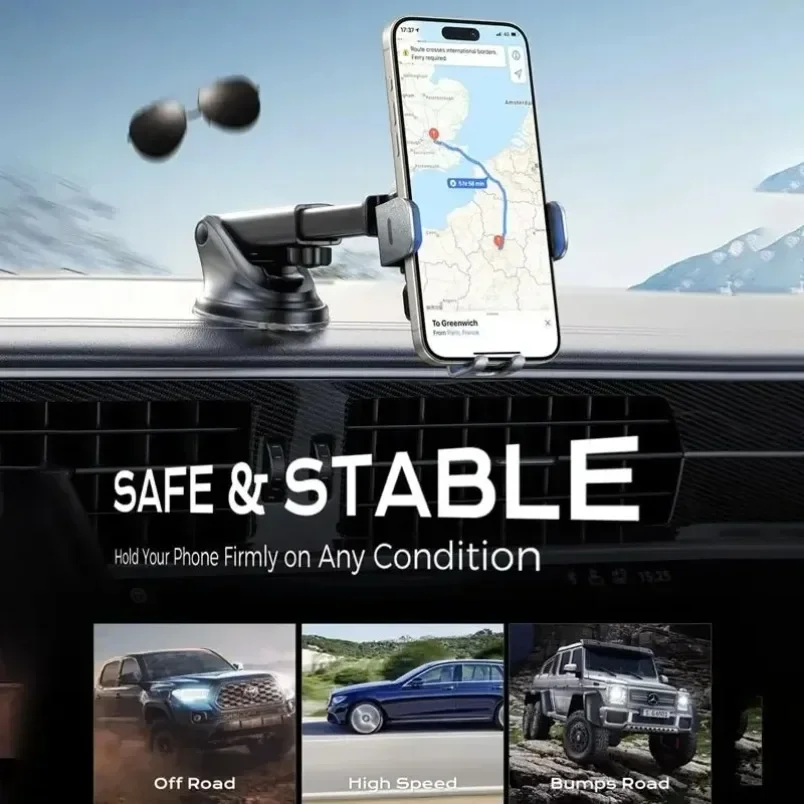 Suporte de Carro com Carregador Sem Fio 15W de Carregamento Rápido para Saída de Ar, Fixação Elétrica, Compatível com a Maioria dos Smartphones Androi