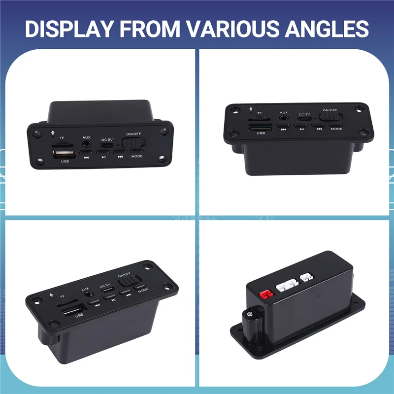 AEF7-Bluetooth 5.0 Modulo scheda di decodifica MP3 2 X 3W Altoparlante Modulo radio FM per auto 5V Supporto registrazione chiamata Funzione vivavoce