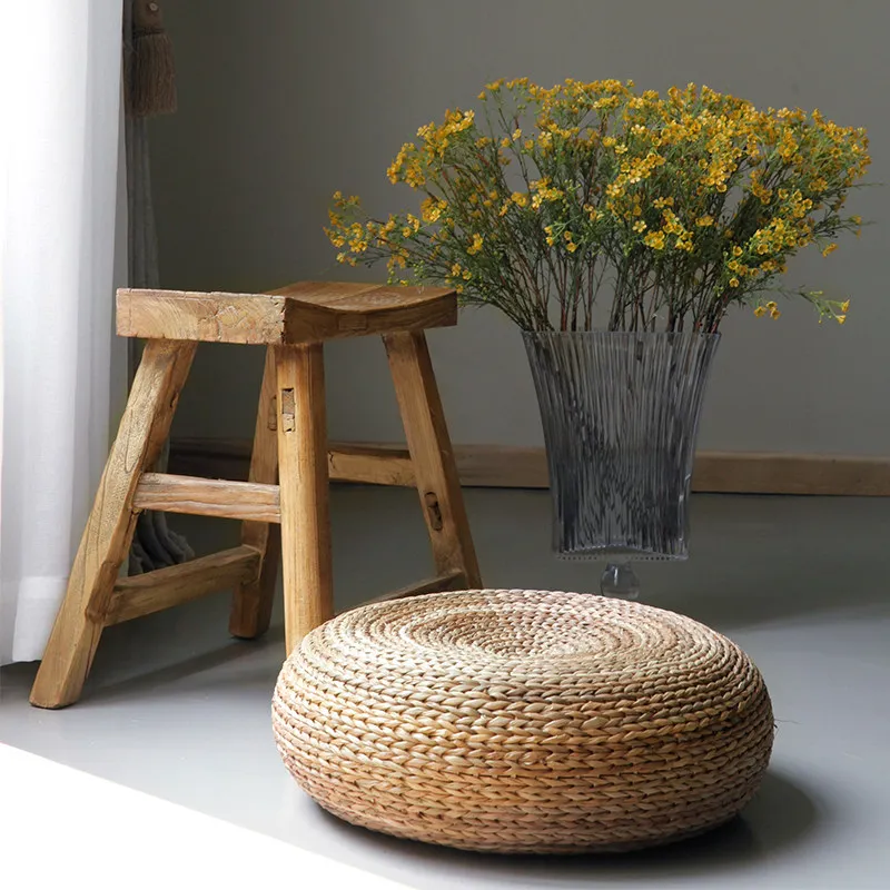 Log square stool retro casual saddle concave solid wood shoe changing bench household old elm dining stool
