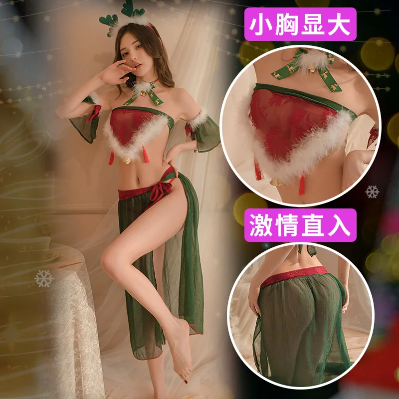 Erotic Lingerie Role-playing Uniform Temptation Halloween Cosplay Sexy Christmas Suit Perspective Bustier National Wind Hanbok