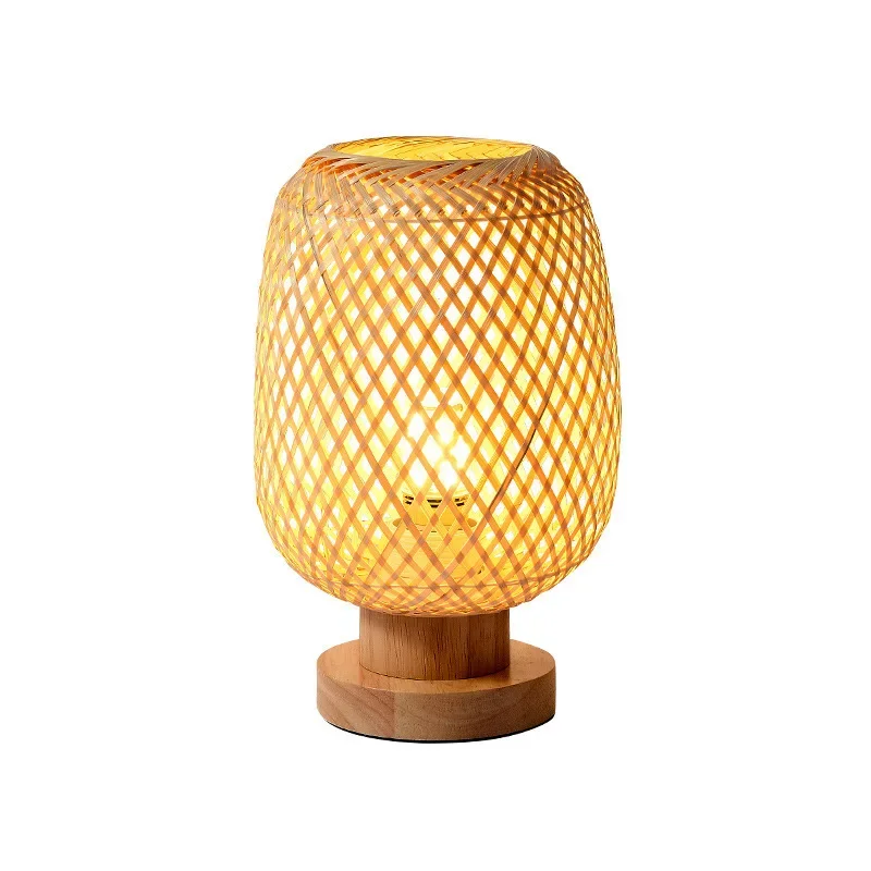 Bedroom bedside lamp ins girl retro creative, home decoration ornament, bamboo lamp