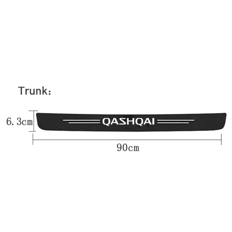 Carro Porta Sill Guarnição Scuff Placa Película Protetora Adesivo para Nissan Qashqai Logotipo Leaf Juke Micra 350Z 370Z Armada Elgrand Kicks