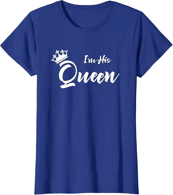 Ich bin ihr König Lustiges T-Shirt für Freund und Freundin Y2k Personalisiertes T-Shirt mit der Aufschrift „Ich bin seine Königin“ Geschenk für Frau, Mann, Jahrestag Kleidung – Detail 19
