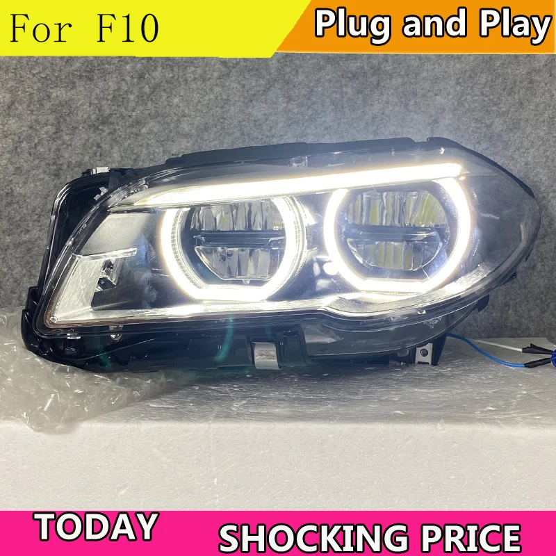 LED Head Lamp for BMW F10 F18 Headlights 2010-2017 520i 525i 530i 535i 540i F11 All LED Angel eye Headlight DRL Auto Accessories