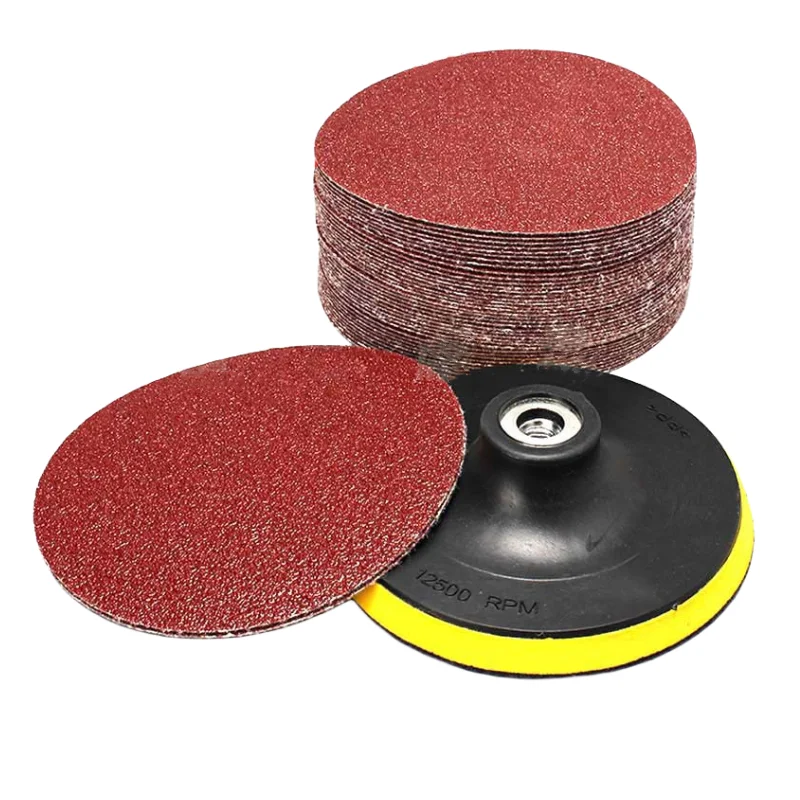 5inch Sanding Disc Set 125mm Hook and Loop SandPaper 60-240 Grit Backing Pad with M10 Drill Adaptor For Polishing Cleaning Tools