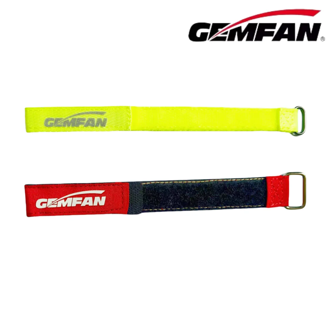 Gemfan High-Strength Anti Skid Woven Lipo Battery Strap Cable Tie 16X250mm Fluo Yellow / 20X250mm Red for FPV Freestyle Drone