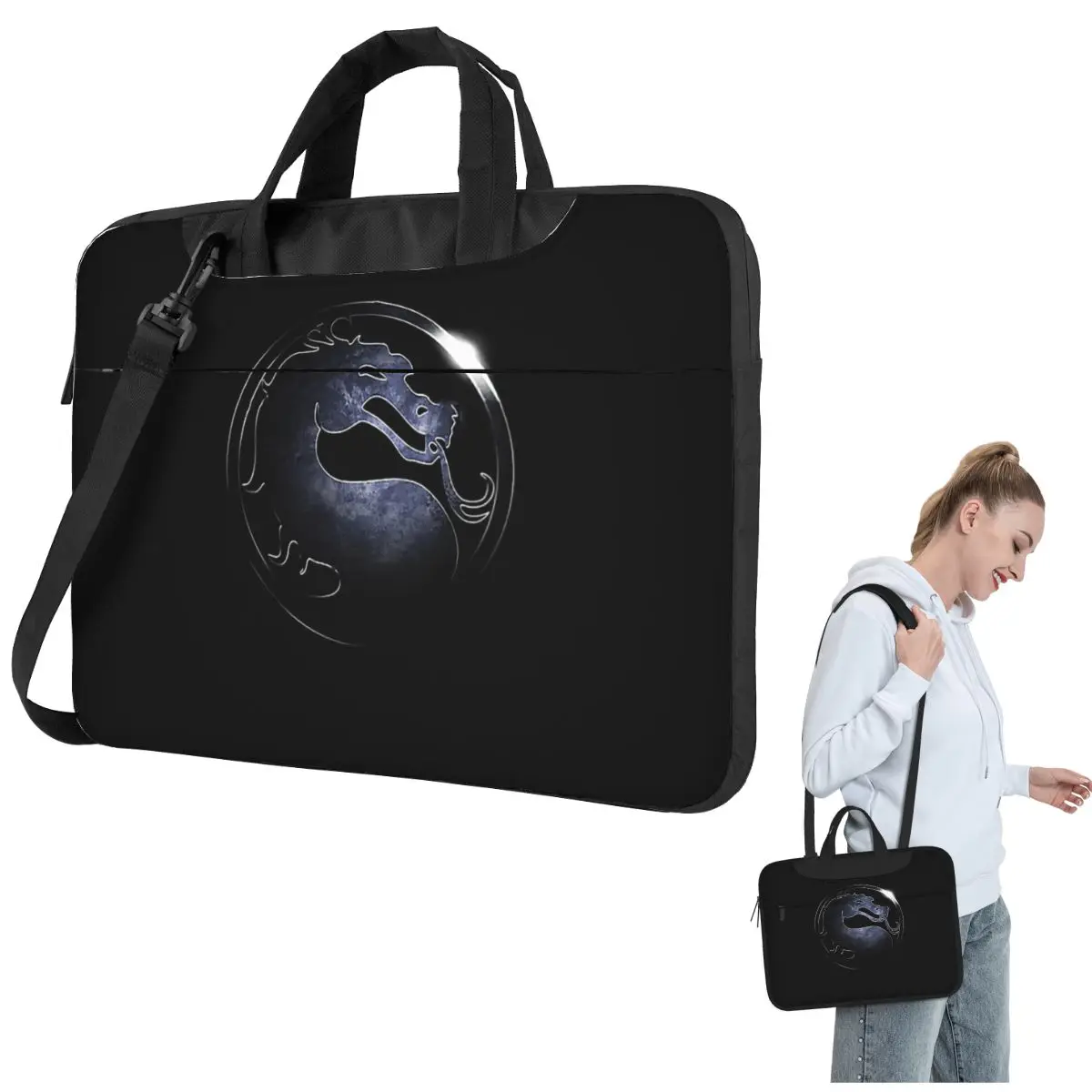 Mortal Kombat Logo Crossbody Laptop Bag Case Computer Bag 13 14 15.6 Inch Notebook Pouch for Macbook Pro