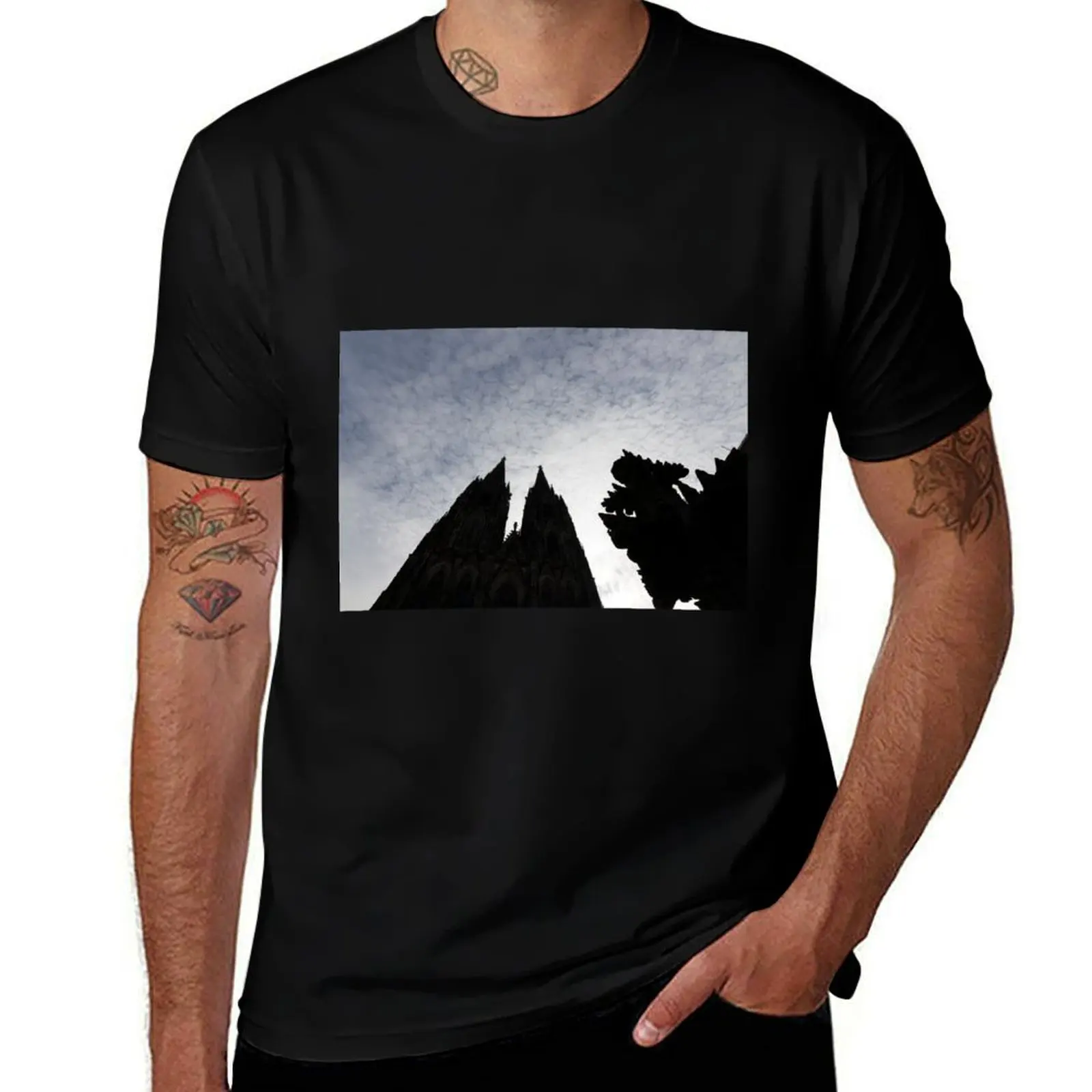 Cathedral in Silhouette T-Shirt Holiday Party for Men T-Shirt
