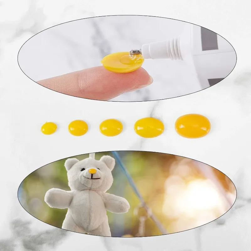 180pcs 5 Sizes Nose Cabochons 2 Colors Plastic Oval Nose Eyes 8~18mm Flatback Animal Craft Nose for Amigurumi Bear Teddy