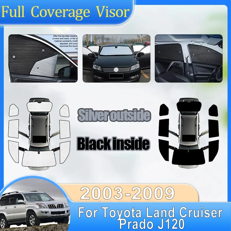 

Аксессуары для Toyota Land Cruiser Prado J120 (2003-2009): Полная защита лобового стекла от солнца, УФ-излучения и посторонних глаз