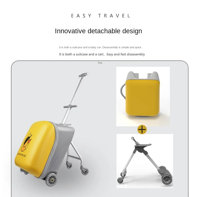 New Kids Luggage Can Sit to Ride Password Box Lazy Man Trolley Travel Bag Cute Cartoon Walking Baby Artifact Boarding Suitcase