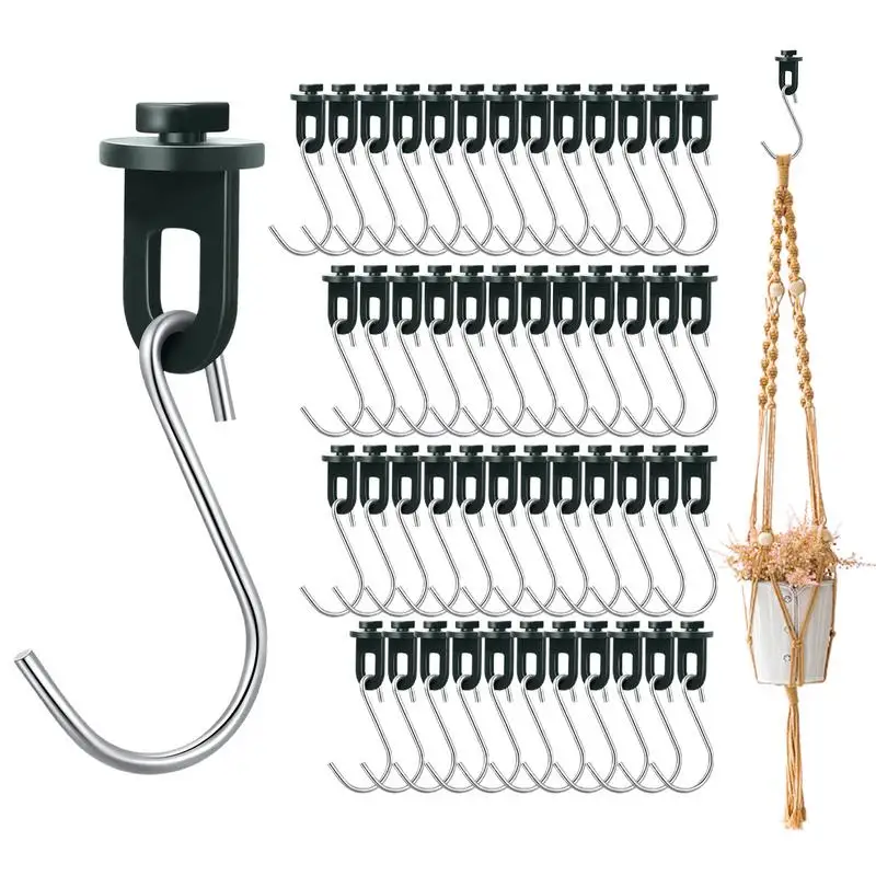 

Greenhouse Hooks Hanger S-Shaped Stainless Steel Garden Hooks Heavy Duty Plants Fix Clip & Hooks For Hang Plants Flower Pots