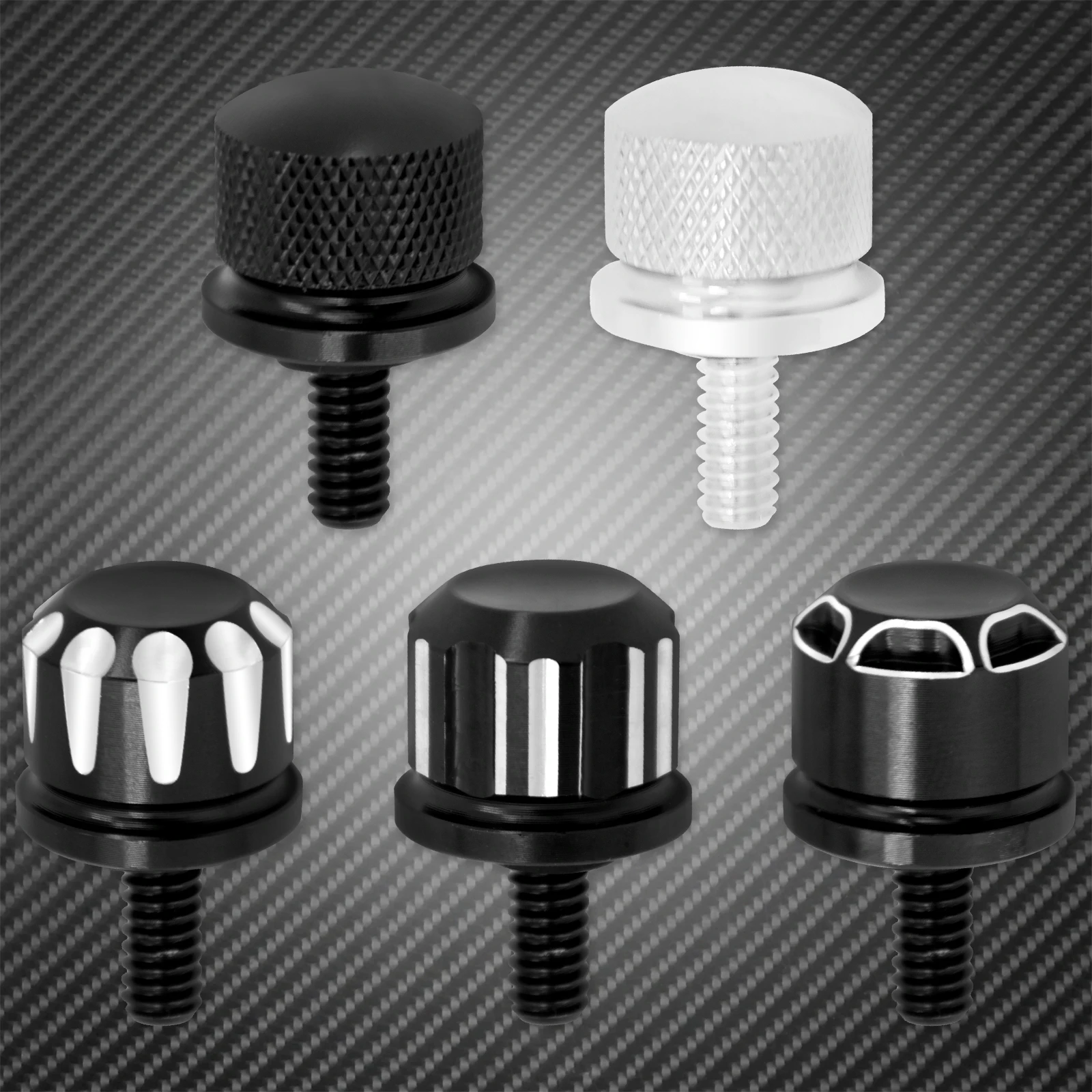 Motorcycle Black/Chrome Seat Bolt Tab Screw For Harley Touring Road King Street Glide Softail Dyna Sportster XL Street Bob 96-19