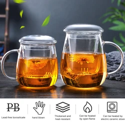 Heat-resistant Glass Teapot Transparent Filter with Lid Coffee Mug Water Bottle for Household Office Tea Cup Borosilicate Teacu