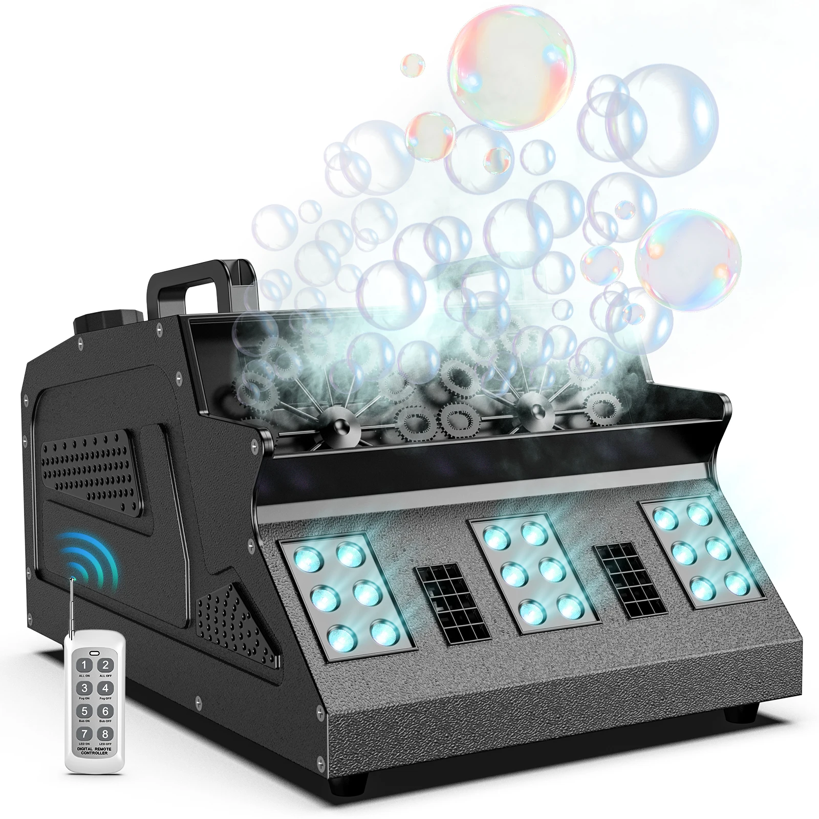 Yiflamefly 1500W Stage Bubble Fog Machine 3-IN-1 RGB Lichteffect Rook Bubble Machine DMX Bubble Fogger Voor DJ Weddinh Party