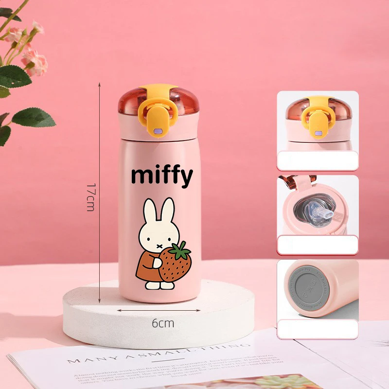 460ML Miffys Thermos Cup Cute Stainless Steel Insulated Cup Girl Boy Cartoon Water Bottle Portable Outdoor Sport Water Cups Gift