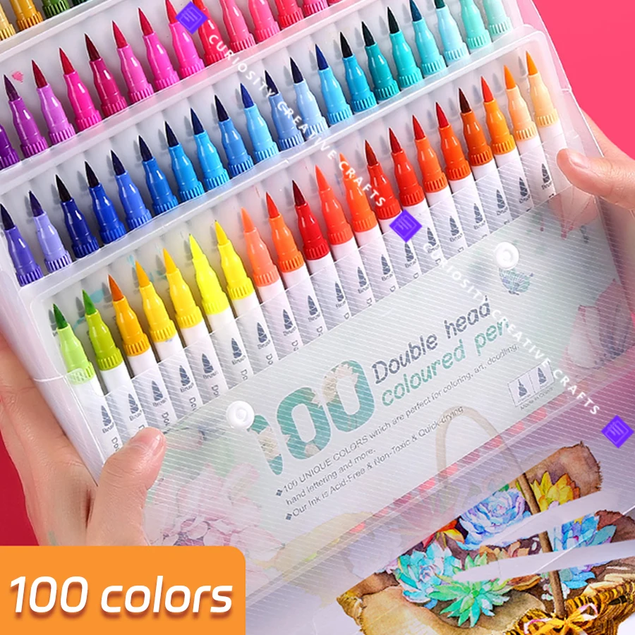 24/48/60/80/100 Colors Double-Head Washable Marker Set Manga Art Supplies for Artist Korean Stationery School Dual Tip kit kleur