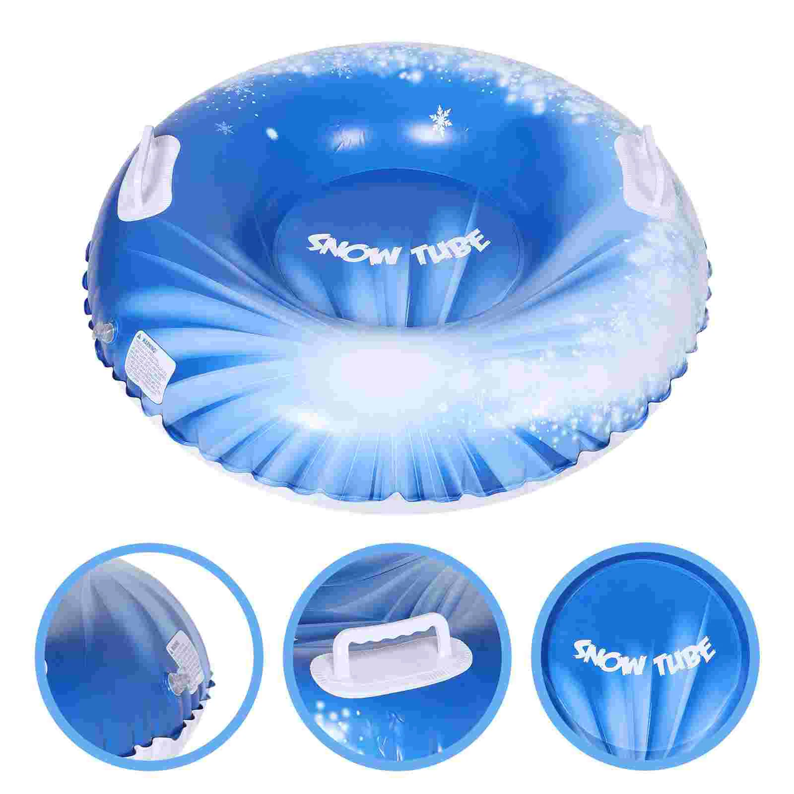 Inflatable Ski Snow Tubes Round PVC Kids Sports Sled Safe Comfortable Portable Outdoor Fun Sliding Tube