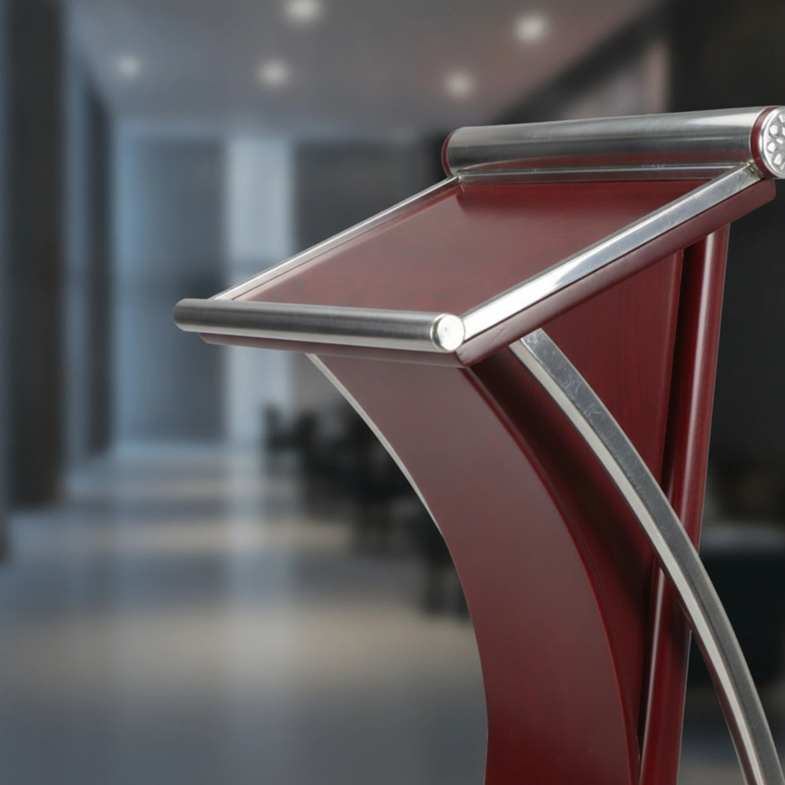 Podium with Slanted Top Modern Presentation Stand Lectern Podium Sturdy Furniture Stable for Speakers, Conference Rooms