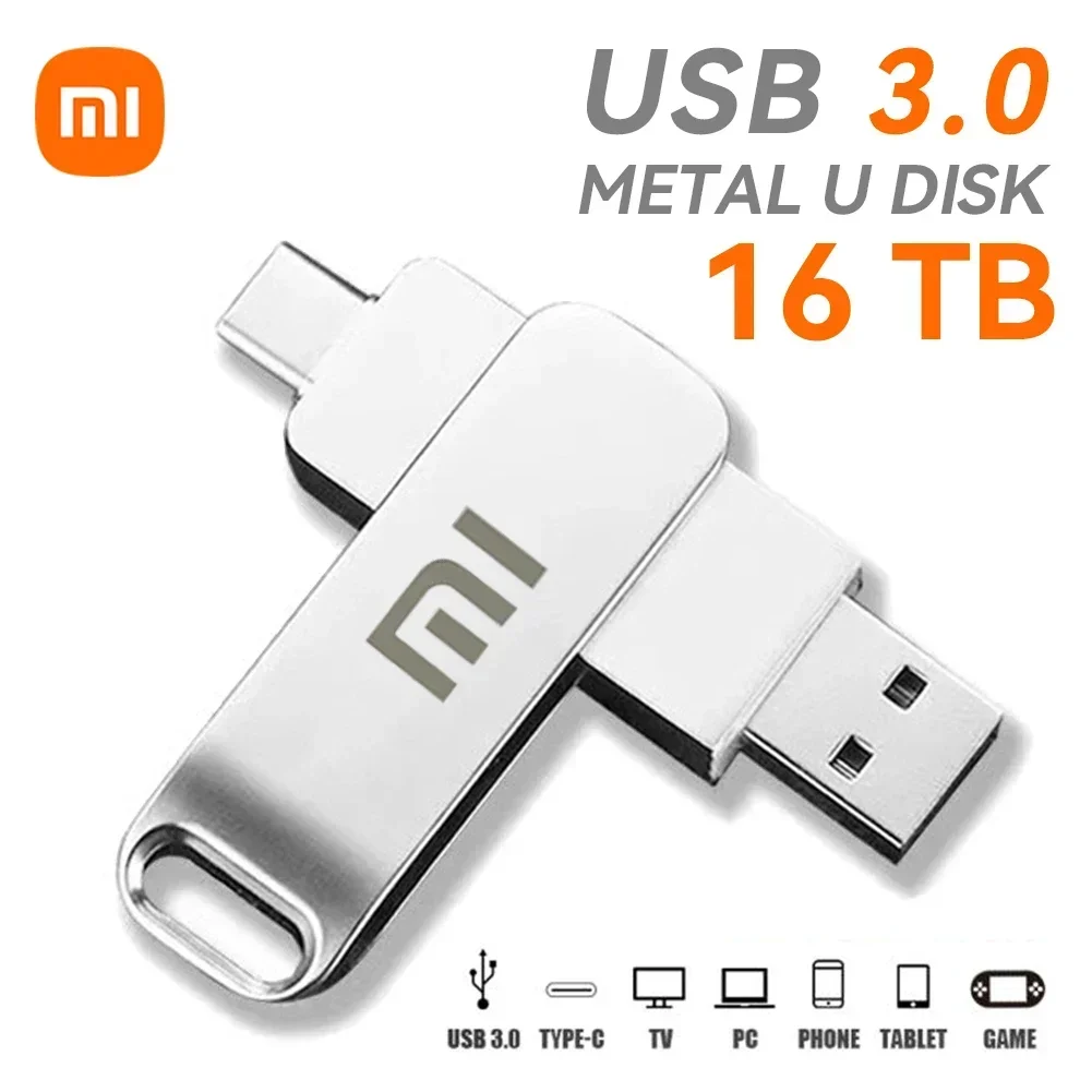 Xiaomi Super Mini Metal Usb Flash Drive 16TB Tiny Pendrive Memory Stick 1TB 2TB Storage Device WaterProof U Disk ps4 controller