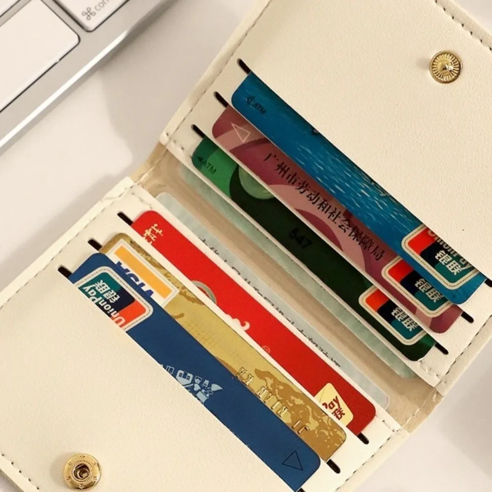 Creative PU Leather Mini Wallets RFID Blocking ID Card Holder Laminated Concealed Pull-out Business Card Case