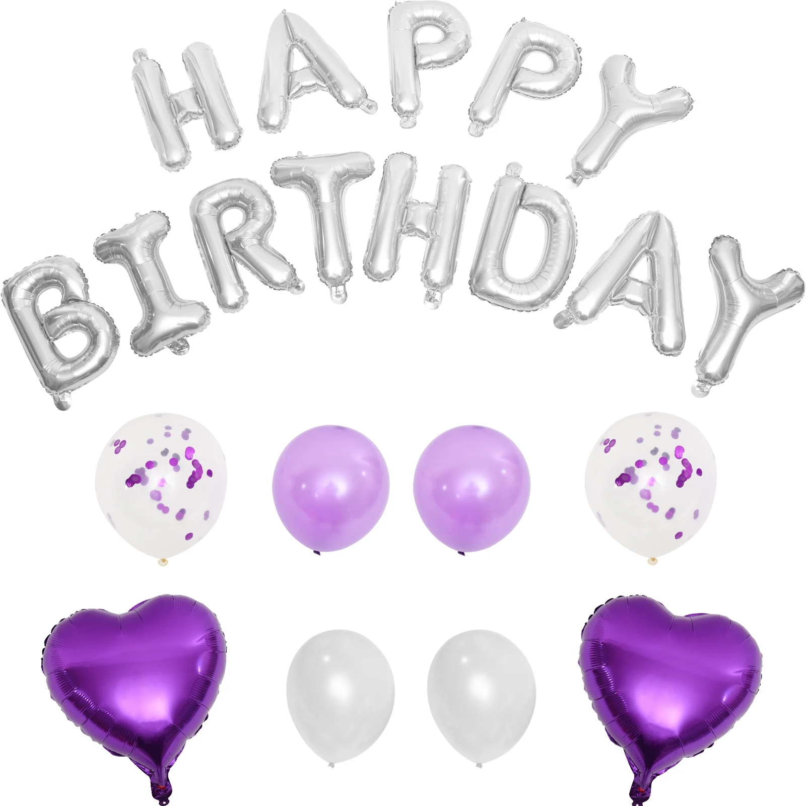 

1Set Birthday Balloons Decorative Balloon Set Aluminum Film Latex Vibrant Happy Birthday Party Decorations for Girls Women