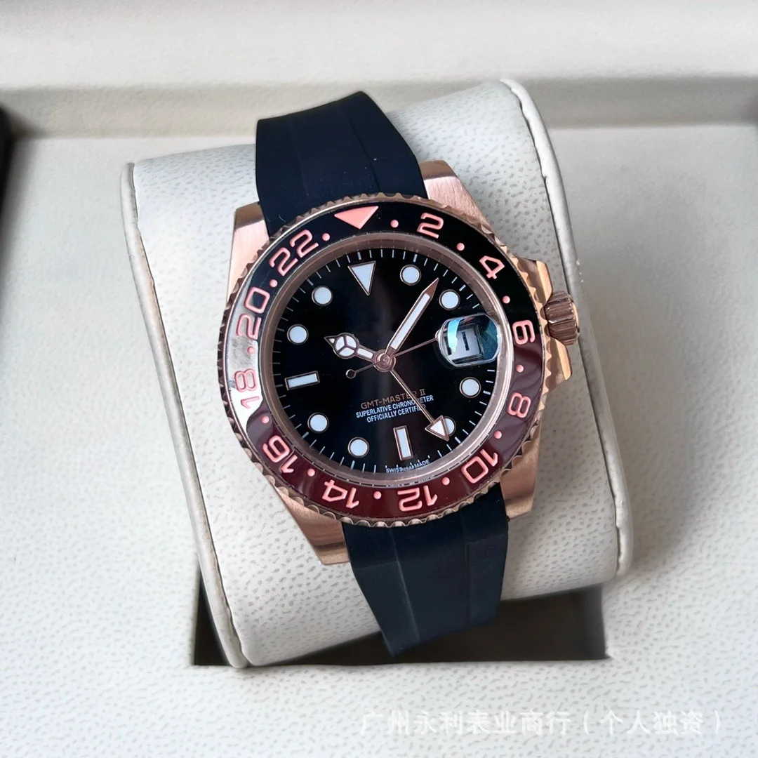 

Customized Watch NH35A Automatic Diver Watch for Men Rose Gold Plated 40mm 200m Waterproof Sapphire Crystal Date Personalize