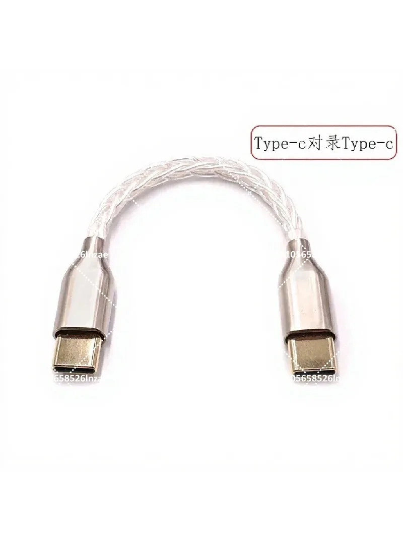 Silver Audio Cable Type-C to Type-C to Lightning to Micro USB-A USB-B for HiFi Headphone OTG Adapter