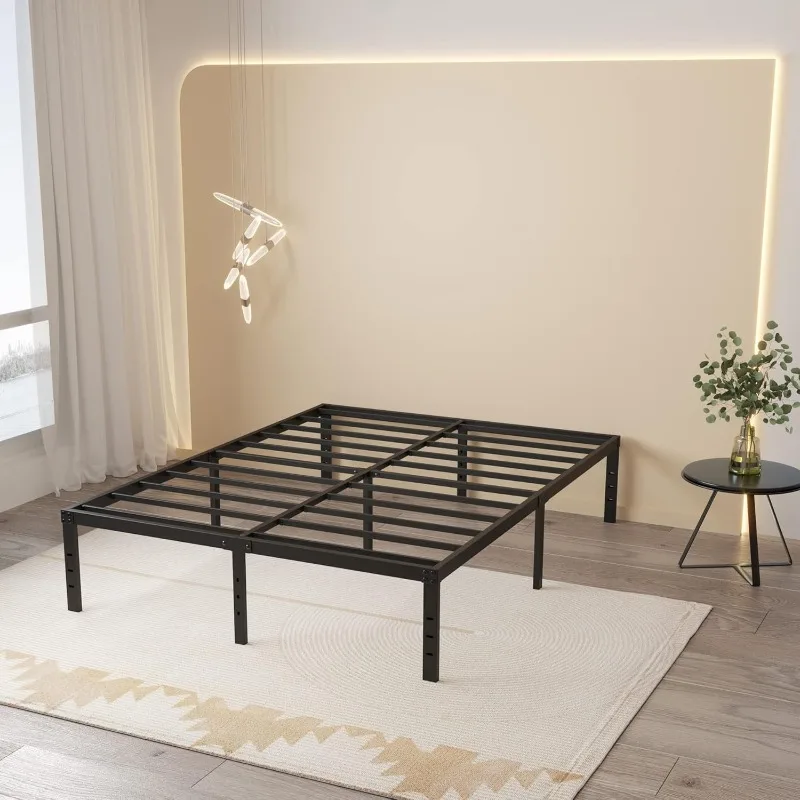 16 Inch Queen Bed Frame No Box Spring Needed, Heavy Duty Metal Queen Platform Bed Frame Support Up to 3000 lbs, Easy Assembly,