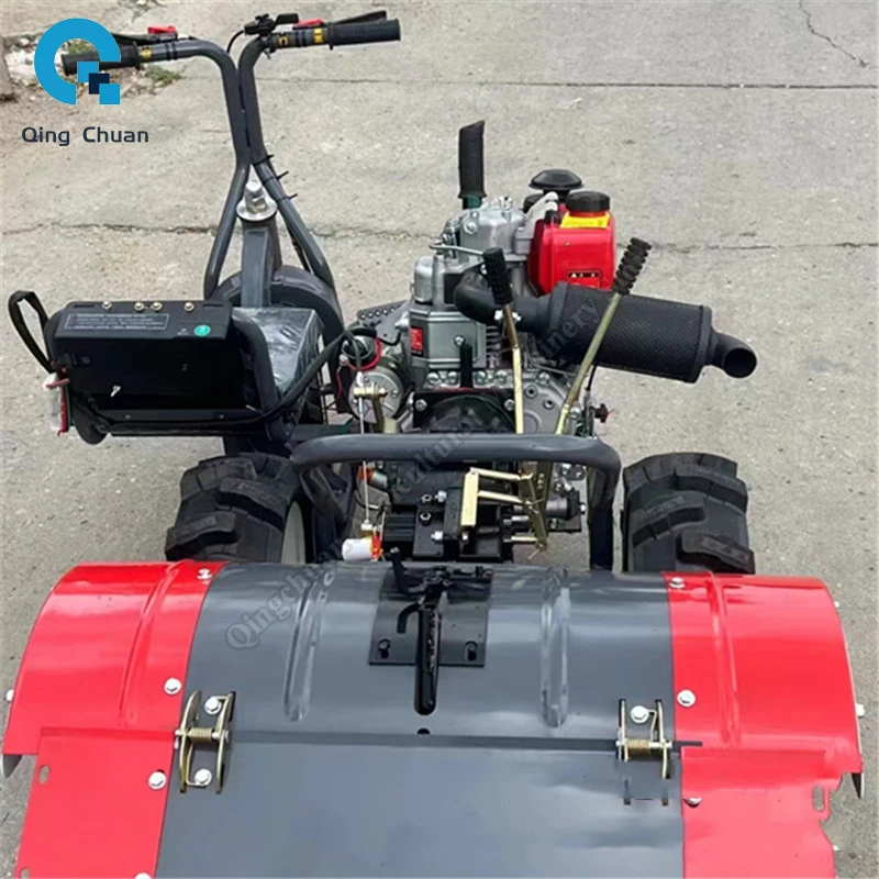 Micro Tiller Riding Three Wheeled Greenhouse Orchard Plow Agricultural Machinery Multifunctional Micro Tiller