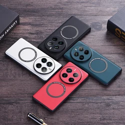 Magsafe Case for Oppo Realme 12 Pro+ Plus Leather Magnetic Charging Silicone Protection Luxury Hard Cover Realme12Pro+Plus Coque