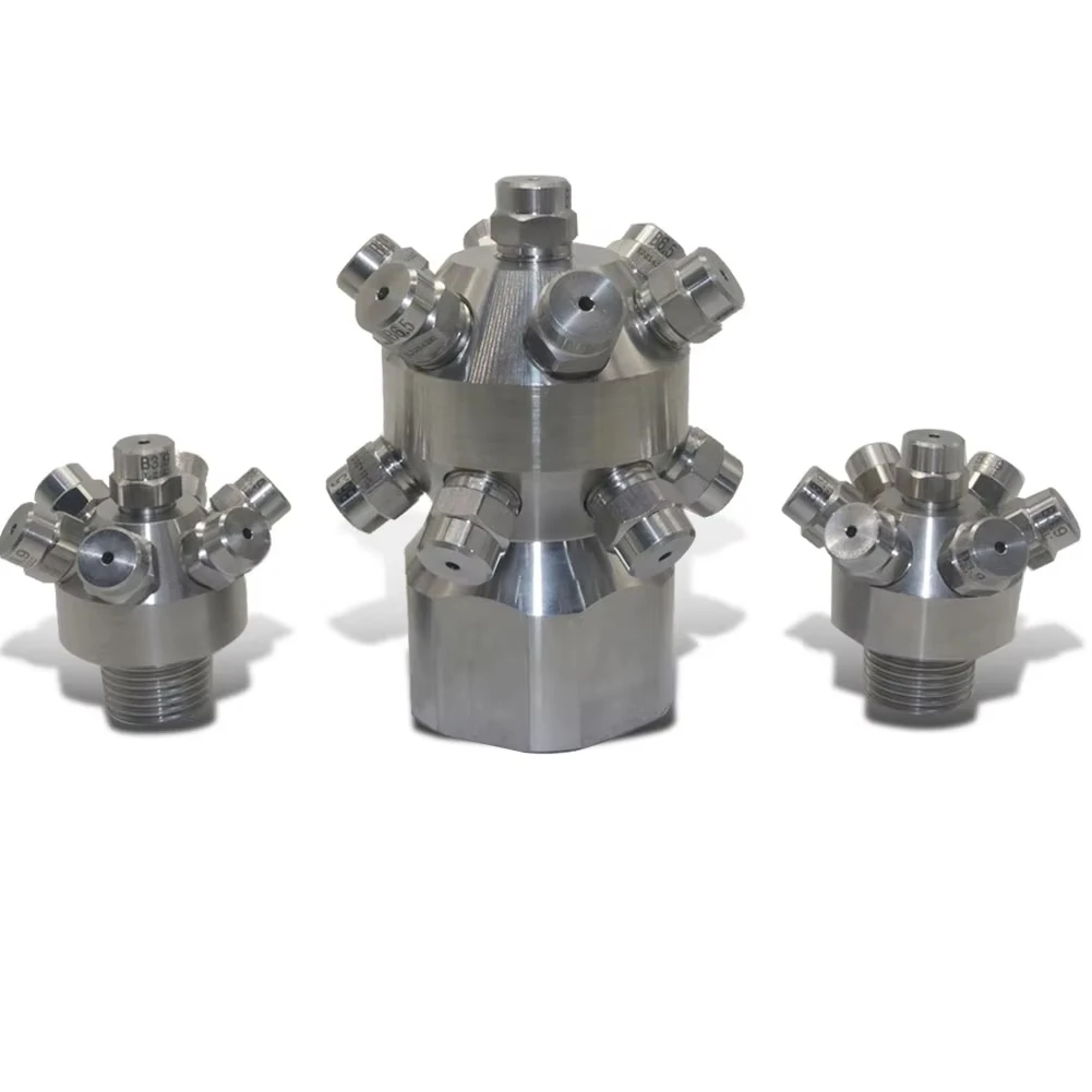 Stainless Steel Industrial Tank Cleaning Nozzle Multi-head Atomizing Linear Nozzle Washing Nozzle Bottle Cleaning Head