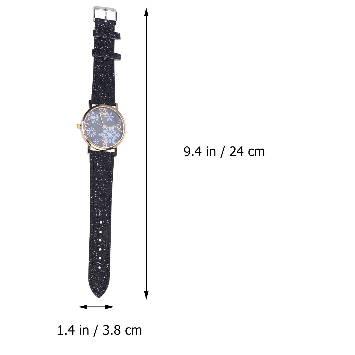 Luxury Christmas Women Quartz Watch Black Snowflake Face Alloy Material Fashion Wristwatch Gift for Lady Wife Mother
