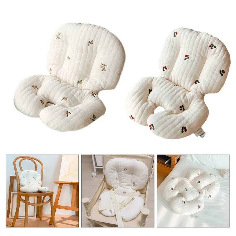 

Cotton Baby Dining Chair Cushion Soft & Breathable Stroller Pad Warm High Chair Mat Non-Slip Thickened Cushion Pad