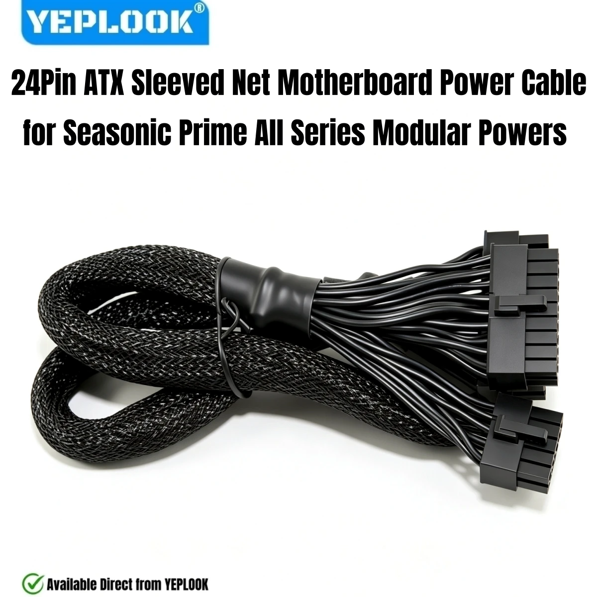 Modular Power Cable 24Pin/CPU/PCI-E/SATA/IDE for Seasonic PRIME Titanium/Platinum/Gold/SnowSilent 1300W, 1000W, 850W, 750W, 650W