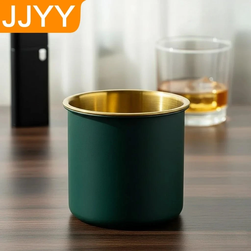 Stainless Steel Ashtray Home Car Anti Fly Ash Drop Net Cafe Bar Cigarette Holder with Cover Modern Design