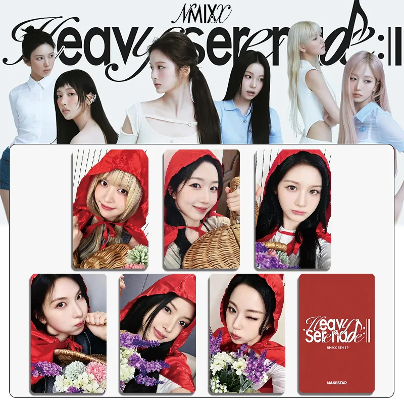 

6/Pcs Korean Idol NMIXX Album Heavy Serenade Peripheral Card Double Card Special Bonus Card Postcard Random Card Fan Gifts