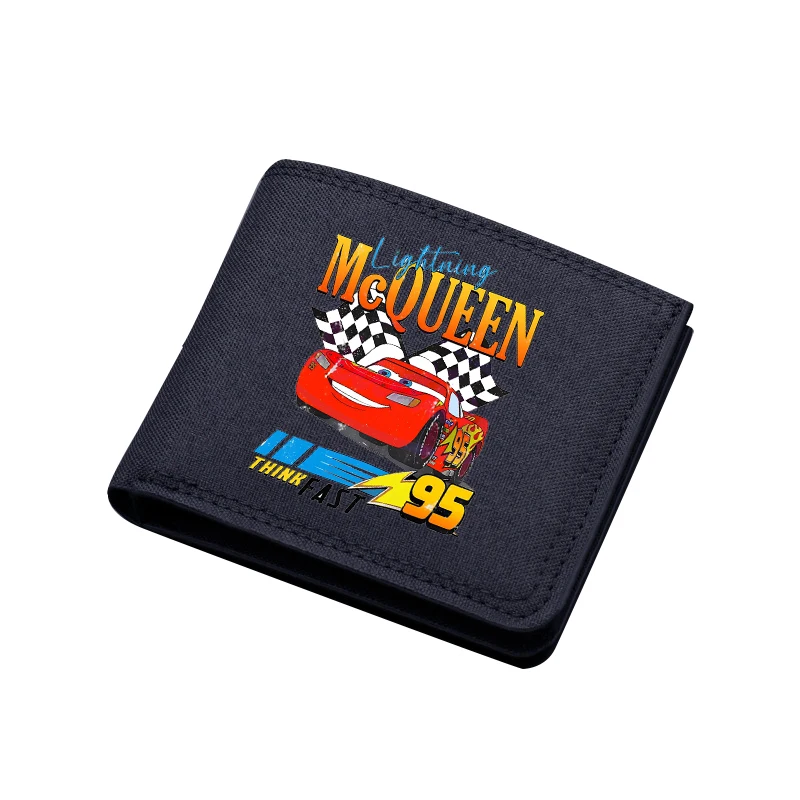 Cars Men Wallet Cartoon Lightning Mcqueen Printed Money Clip Outdoor Street Fashion Id Card Storage Bag Casual Decoration Gifts