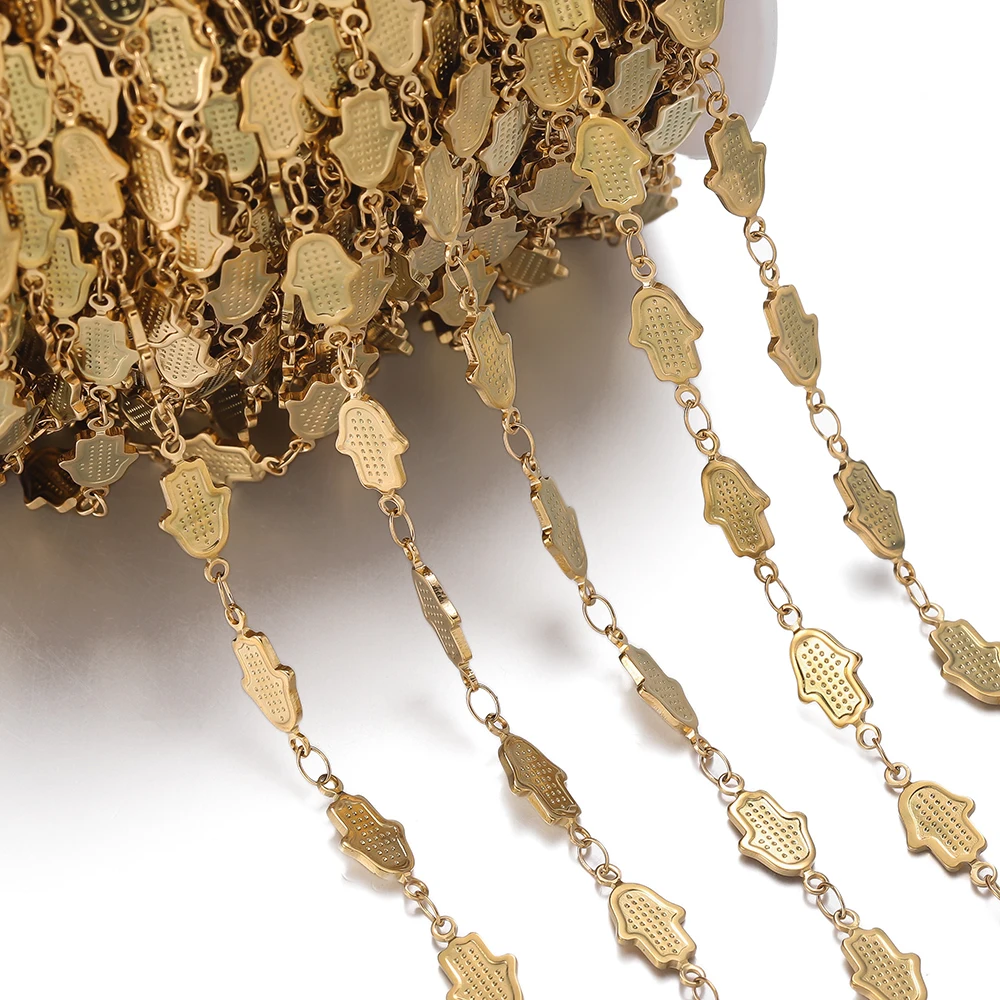 1m roestvrijstalen handgemaakte ketting reliëf ster maan hartvormige schakelkettingen voor doe-het-zelf armband taille ketting sieraden maken ketting